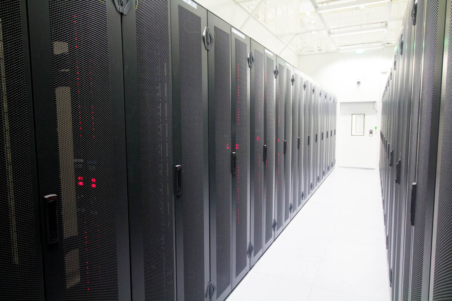 A datacentre with hundreds of servers